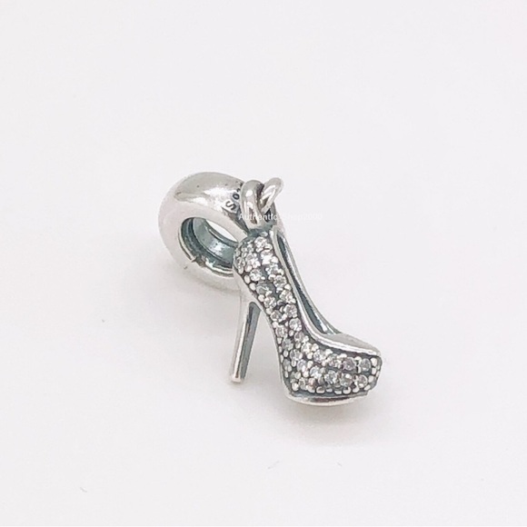 Pandora Silver High Heel Shoe Dangle Charm - Picture 1 of 2